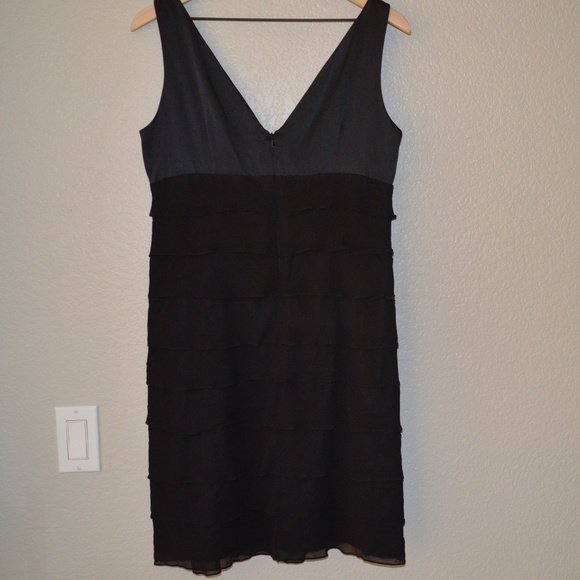 Maggy London Silk Ruffle Cocktail Dress Sz12 - Picture 2 of 4